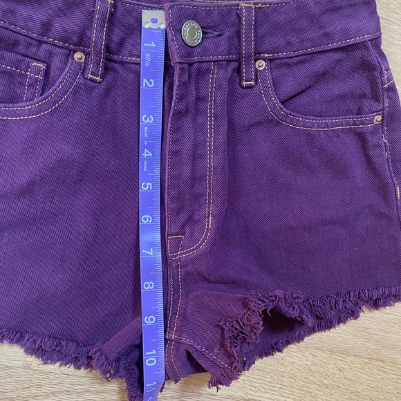 PacSun Eco Violet High Waisted Denim Festival Shorts Size 23 EUC - Picture 12 of 14